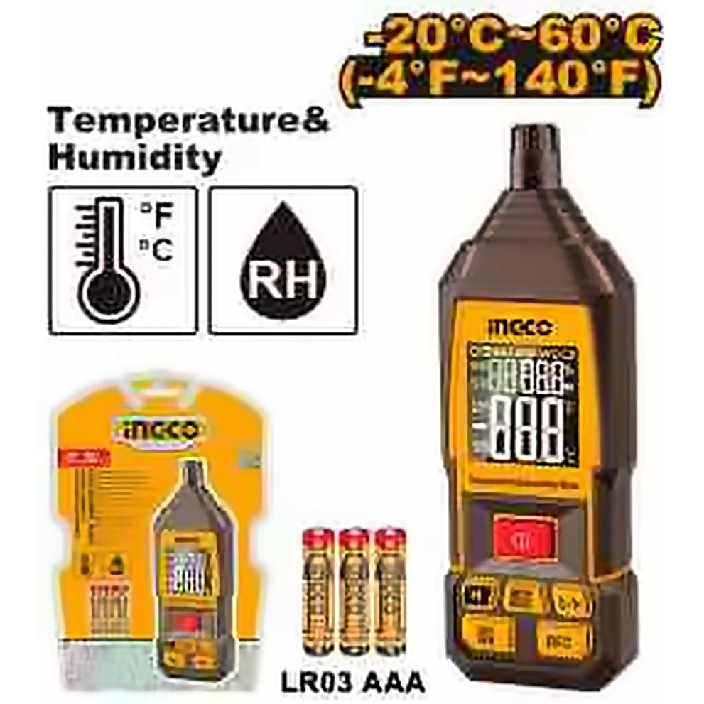INGCO DIGITAL HUMIDITY & TEMPERATURE METER HETHT031