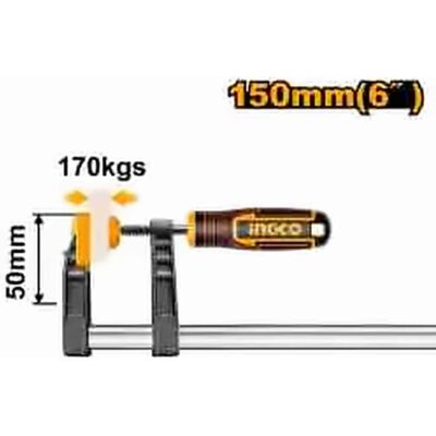 INGCO F CLAMP WITH PLASTIC HANDLE 50X150MM HFC020501