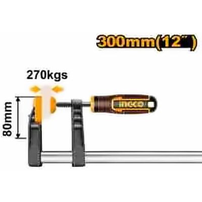 INGCO F CLAMP WITH PLASTIC HANDLE 80X300MM HFC020802
