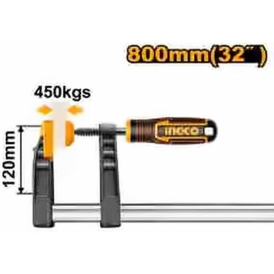 INGCO F CLAMP WITH PLASTIC HANDLE 120X800MM HFC021203