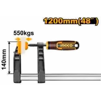 INGCO F CLAMP WITH PLASTIC HANDLE 140X1200MM HFC021401