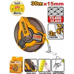 INGCO FIBERGLASS MEASURING TAPE 30M/100FT 15MM BLADE WIDTH HFMT1830