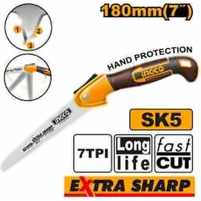 INGCO FAST CUT EXTRA SHARP FOLDING SAW 180MM HFSW1806