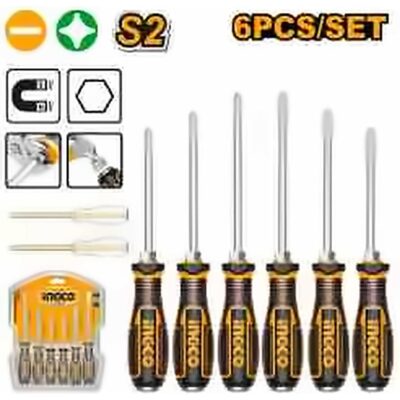 INGCO GO-THROUGH SCREWDRIVER SET 6PCS HGTST0608
