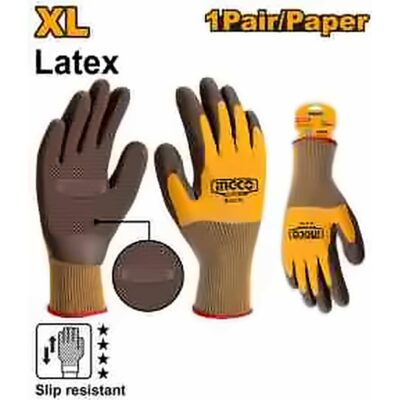 INGCO LATEX COATED GLOVES XL HGVL09-XL