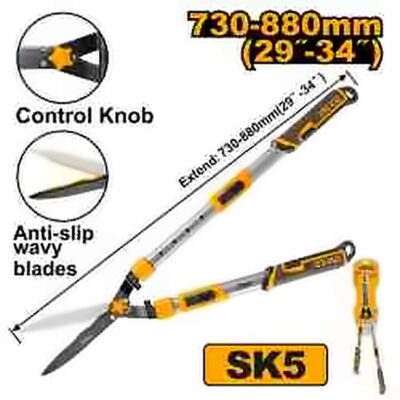 INGCO HEDGE SHEAR TEFLON COATED BLADE TELESCOPIC HANDLE 710-860MM HHS6306