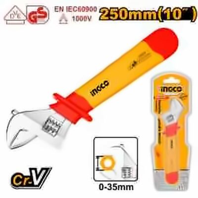 INGCO INSULATED ADJUSTABLE WRENCH 10 INCH VDE 1000V HIADW101