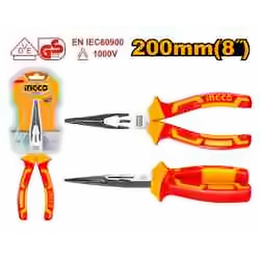 INGCO INSULATED LONG NOSE PLIERS 8 INCH VDE 1000V HILNP28208