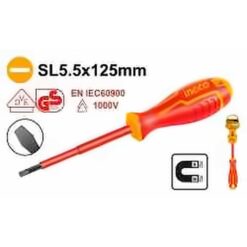 INGCO INSULATED SLOTTED SCREWDRIVER 5X125MM VDE 1000V HISD815125