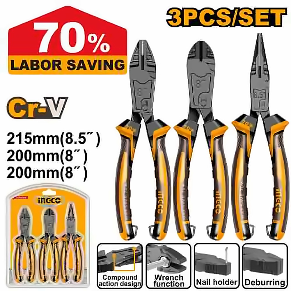 INGCO 4PCS CIRCLIP PLIERS SET 9" 230MM HKCPS5836