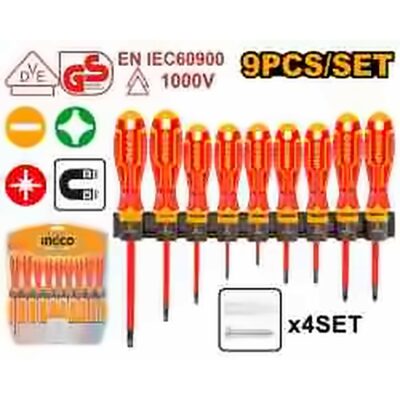 INGCO VDE 9PCS INSULATED SCREWDRIVER SET HKISD0908