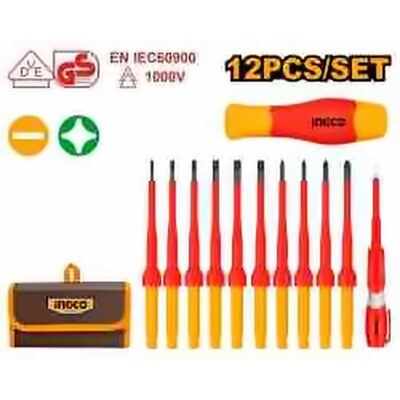 INGCO VDE 12PCS INSULATED INTERCHANGEABLE SCREWDRIVER SET HKISD1201
