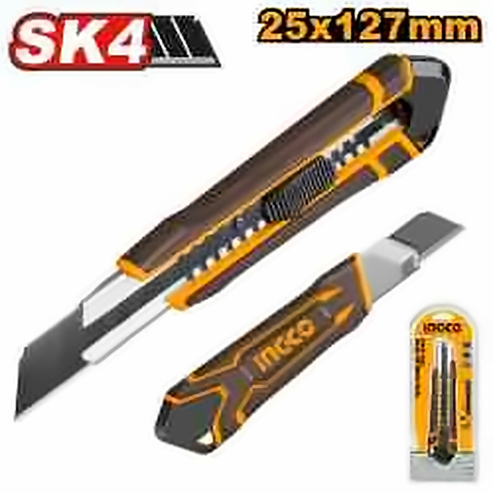 INGCO SNAP OFF BLADE AUTO LOCK KNIFE 25MM HKNS112505