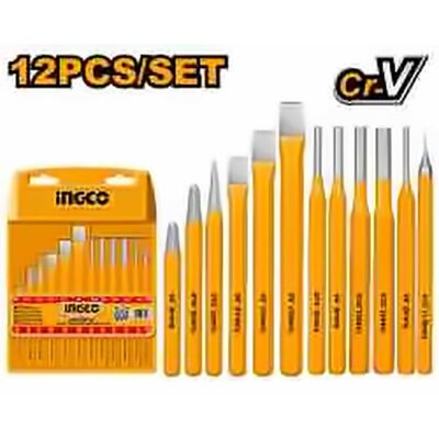 INGCO 12PCS COLD CHISEL & PIN PUNCH SET HKPP8612