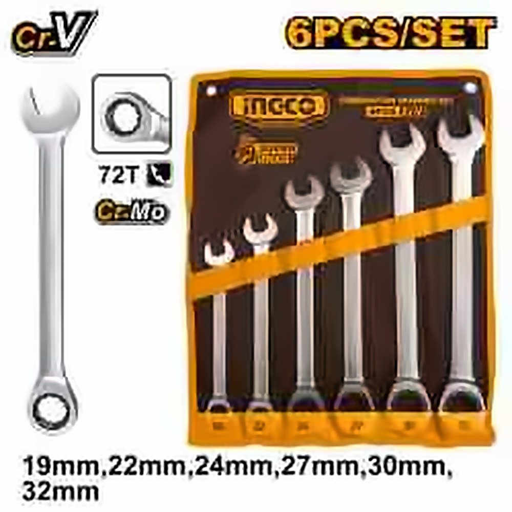 INGCO 6PCS RATCHET SPANNER SET HKSPAR1061