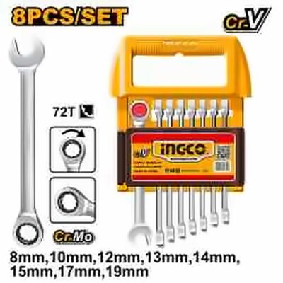 INGCO 8PCS RATCHET SPANNER SET HKSPAR2082