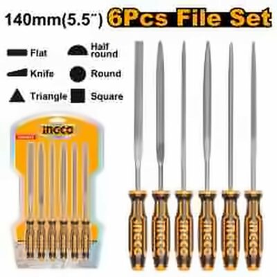 INGCO 6PCS STEEL FILE SET 5-1/2" 140MM HKTF63
