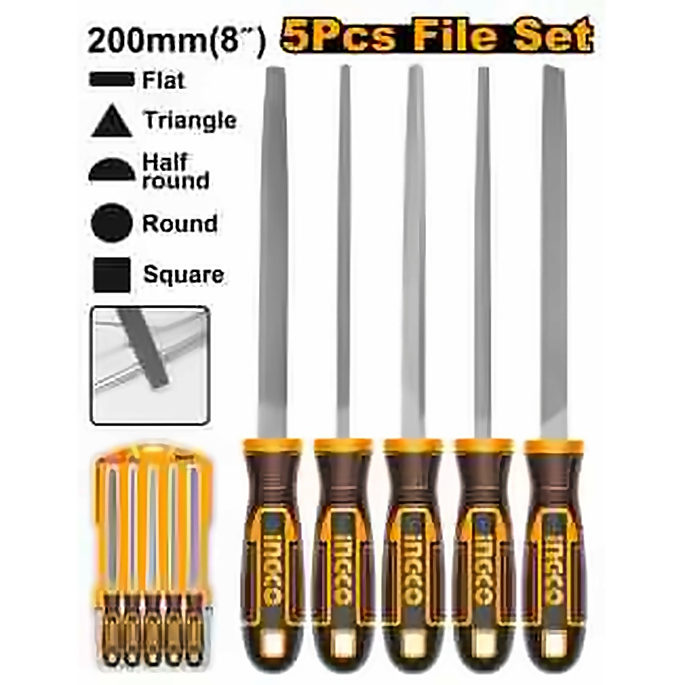 INGCO 5PCS STEEL FILE SET HKTFS0508