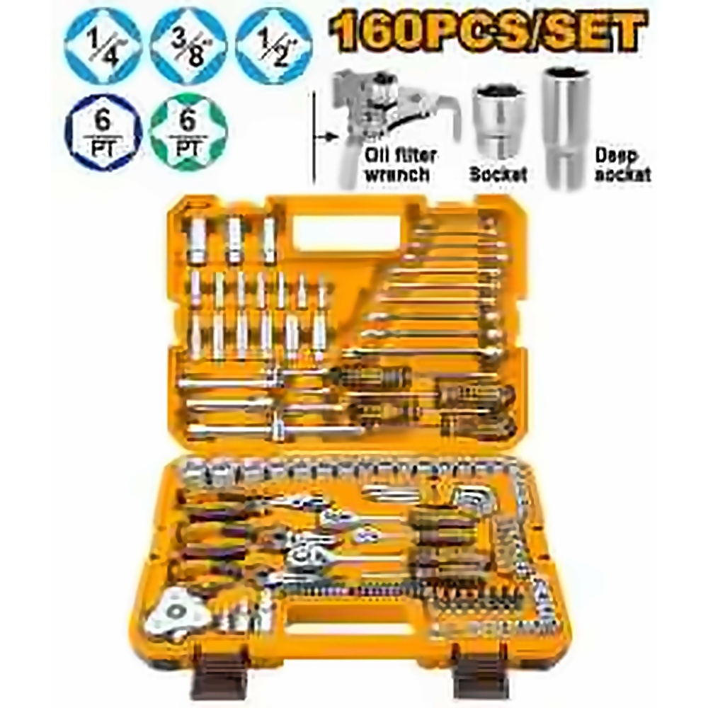 INGCO 160PCS COMBINATION TOOLS SET HKTHP51608