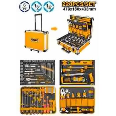 INGCO 228PCS HAND TOOL SET IN ALUMNIUM CASE HKTHP52288