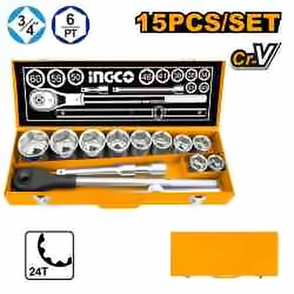 INGCO 15PC 3/4" SOCKET SET HKTS034151
