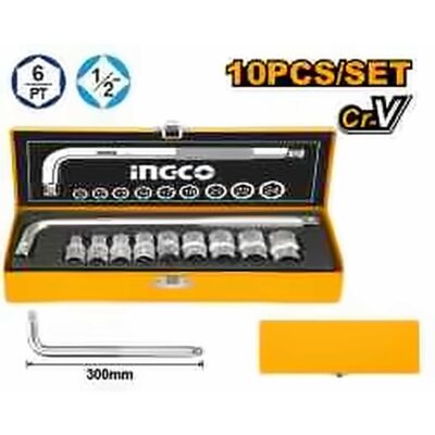 INGCO 10PC 1/2" SOCKET SET HKTS12101