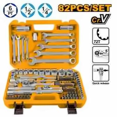 INGCO 82PCS 1/4DR+1/2DR SOCKET SET HKTS42802