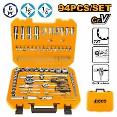 INGCO 94PCS 1/4 & 1/2 SOCKET SET HKTS42941