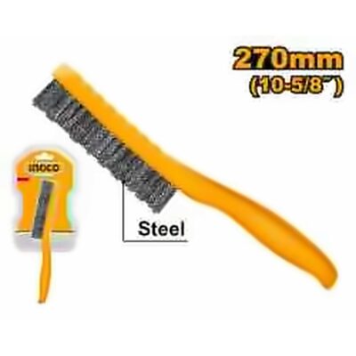 INGCO 5 ROWS STEEL WIRE BRUSH, PLASTIC HANDLE HKTWB2705