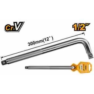 INGCO 1/2" CR.V DR. L-HANDLE 12" 300MM HLHD12121