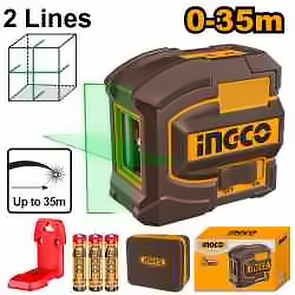 INGCO SELF LEVELLING GREEN BEAM LEVELLER 1V1H 35M RANGE HLL156601