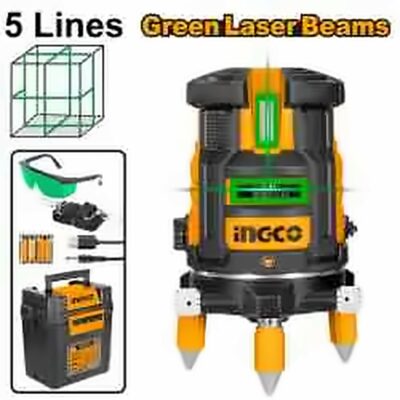 INGCO SELF LEVELLING GREEN BEAM LEVELLER 4V1H 30M RANGE HLL305205