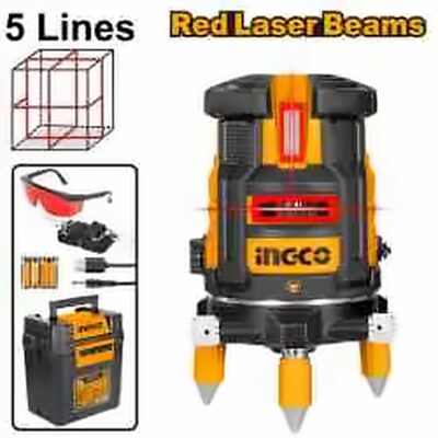 INGCO SELF LEVELLING RED LASER LEVELLER 4V1H 30M RANGE HLL306505
