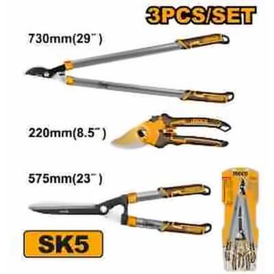 INGCO 3PCS PRUNING, HEDGE SHEARS & LOPPER SET HLT76033
