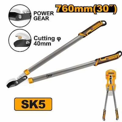 INGCO LOPPER SHEARS WITH GEAR 760MM MAX CUT 40MM HLT7608