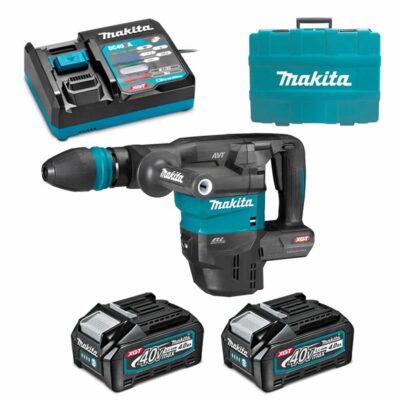 MAKITA HM001GM202 DC DEMOLITION HAMMER 40V BL AWS AVT (2PCS 4.0AH BATTERY, 1PC CHARGER)