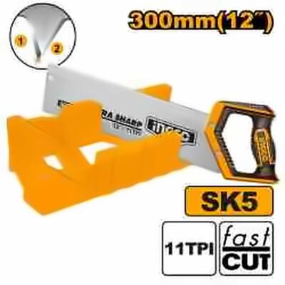 INGCO MITRE BOX WITH BACK SAW SET 300MM 11TPI HMBSB30062