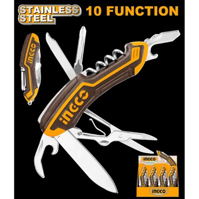 INGCO MULTI FUNCTION POCKET FOLDING KNIFE (10 FUNCTIONS) HMFK8108