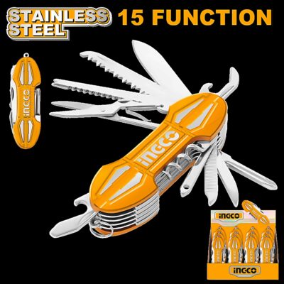 INGCO MULTI FUNCTION POCKET FOLDING KNIFE (15 FUNCTIONS) HMFK8158
