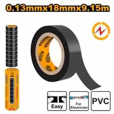 INGCO FIRE RESISTANT PVC INSULATION TAPE BLACK 18MMX 10YDS HPET1103