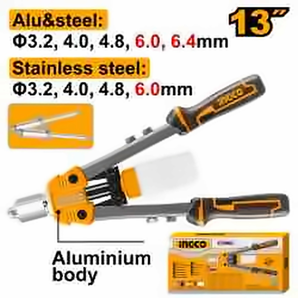 INGCO HD LEVER RIVETER OAL 13" 3.2~6.4M HR131