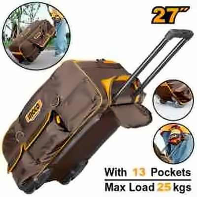 INGCO 27" TELESCOPIC PULL HANDLE WHEELED TOOL BAG 685X295X320MM HRRTB2715