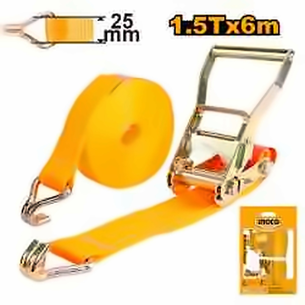 INGCO RATCHET TIE DOWN 25MM X 6M, LOAD 1.5T HRSP262