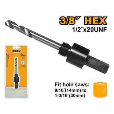 INGCO ARBOR FOR HOLE SAW 3/8 HEX SHANK 14-30MM HSA01