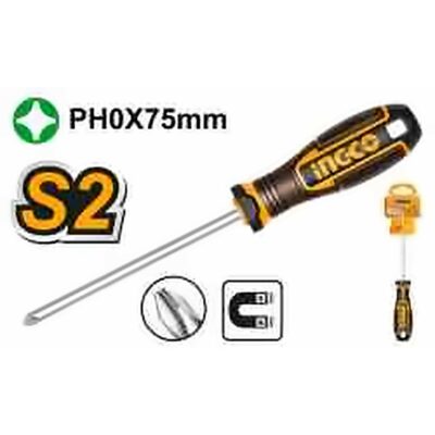 INGCO PHILLIPS SCREWDRIVER PH0X75MM HSDPH0075