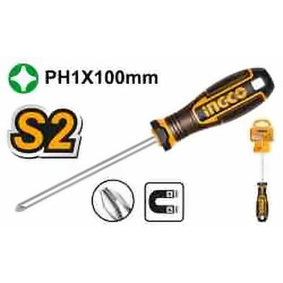 INGCO PHILLIPS SCREWDRIVER PH1X100MM HSDPH1100