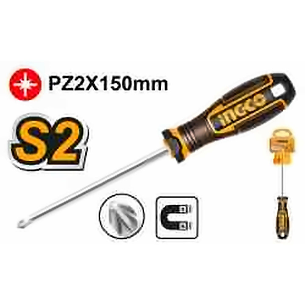 INGCO POZIDRIV SCREWDRIVER PZ2X150MM HSDPZ2150