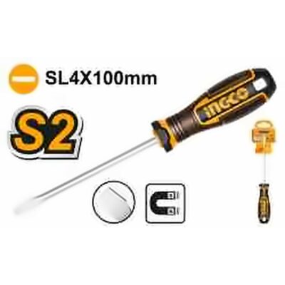 INGCO SLOTTED SCREWDRIVER SL4X100MM HSDSL4100