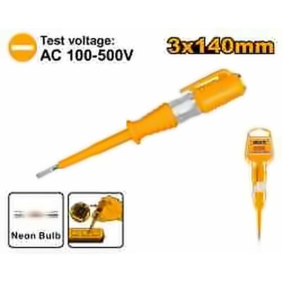 INGCO TEST PENCIL AC 100-500V SLOTTED 3X140MM HSDT1408