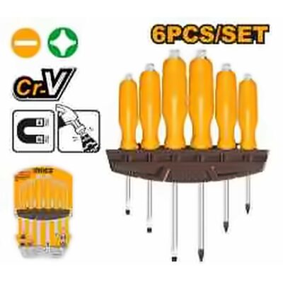 INGCO 6PCS GO THROUGH SCREWDRIVER SET HSGTDC180601